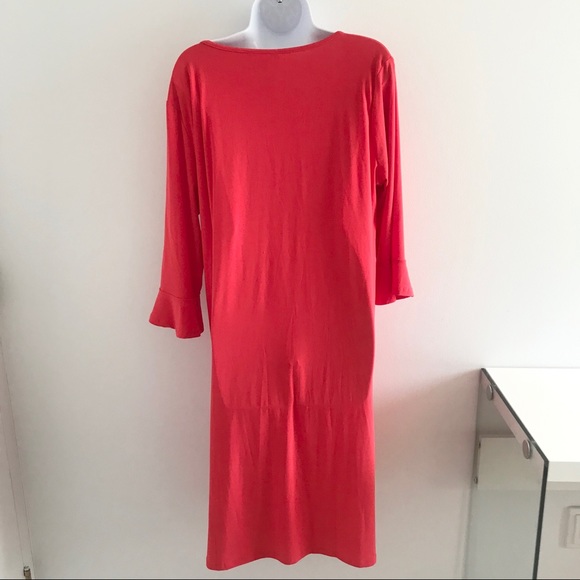 Coletta Grenadine 3/4 Bell Sleeve Slip Dress Plus Size - Picture 10 of 14